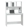 Bureau avec étagères Blanc 102x45x148 cm Bois d'ingénierie