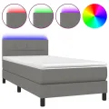 cadre de lit avec matelas et LED Gris foncé 80x200cm