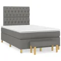 cadre de lit avec matelas Gris foncé 120x200cm Tissu