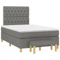 cadre de lit avec matelas Gris foncé 120x200cm Tissu