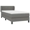 cadre de lit avec matelas Gris foncé 80x200 cm Tissu