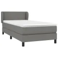 cadre de lit avec matelas Gris foncé 80x200 cm Tissu
