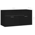 Armoire d'évier Noir 90x38,5x46 cm Aggloméré