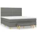 cadre de lit avec matelas Gris foncé 160x200cm Tissu