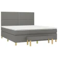 cadre de lit avec matelas Gris foncé 160x200cm Tissu