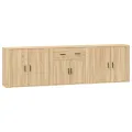 Buffets 3 pcs Chêne sonoma Bois d'ingénierie