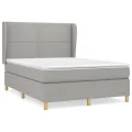 cadre de lit avec matelas Gris clair 140x200cm Tissu