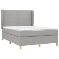 cadre de lit avec matelas Gris clair 140x200cm Tissu