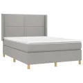 cadre de lit matelas LED Gris clair 140x200 cm Tissu