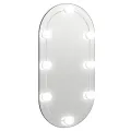 Miroir avec éclairage LED 80x40 cm Verre Ovale
