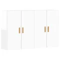 Armoires murales 2 pcs blanc brillant bois d'ingénierie