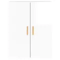 Armoires murales 2 pcs blanc brillant bois d'ingénierie