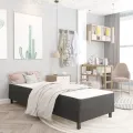 cadre de lit Gris foncé Tissu 90x200 cm