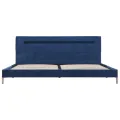 Cadre de lit avec LED Bleu Tissu 160 x 200 cm