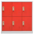 Armoire à casiers Gris clair et rouge 90x45x92,5 cm Acier