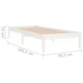 Cadre de lit Blanc Bois de pin massif 90x200 cm