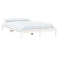 Cadre de lit blanc 160x200 cm bois de pin massif