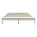 Cadre de lit blanc 160x200 cm bois de pin massif