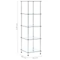 Étagère 5 niveaux Transparent 40x40x130 cm Verre trempé