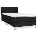 cadre de lit avec matelas Noir 100x200 cm Tissu