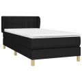 cadre de lit avec matelas Noir 100x200 cm Tissu