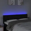 Tête de lit à LED Noir 144x7x78/88 cm Tissu