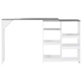 Table de bar avec tablette amovible Blanc 138x39x110 cm