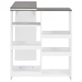 Table de bar avec tablette amovible Blanc 138x39x110 cm