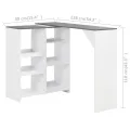 Table de bar avec tablette amovible Blanc 138x39x110 cm