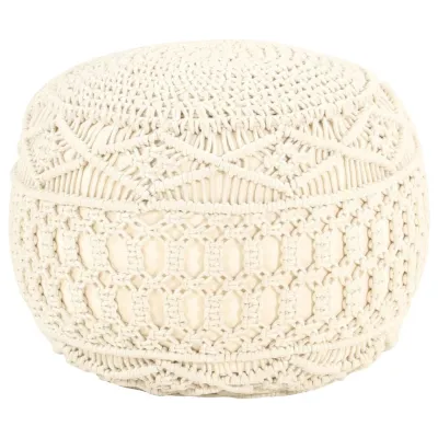 Pouf fait à la main en macramé 45x30 cm Coton
