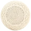 Pouf fait à la main en macramé 45x30 cm Coton