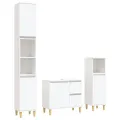 Ensemble d'armoires salle de bain 3 pcs blanc bois d'ingénierie