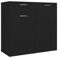 Buffet Noir 80x36x75 cm Aggloméré