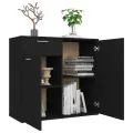 Buffet Noir 80x36x75 cm Aggloméré
