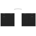 Buffet Noir 80x36x75 cm Aggloméré