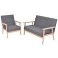 Jeu de canapé 2 pcs Tissu Gris foncé
