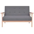 Jeu de canapé 2 pcs Tissu Gris foncé