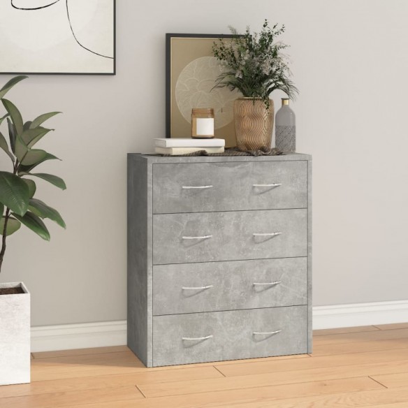 Buffet avec 4 tiroirs 60x30,5x71 cm Gris béton