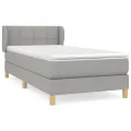 cadre de lit avec matelas Gris clair 90x200 cm Tissu
