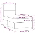 cadre de lit et matelas et LED Gris foncé 100x200 cm