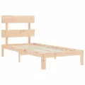 Cadre de lit avec tête de lit 90x200 cm bois massif