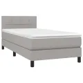 cadre de lit avec matelas et LED Gris clair 90x200cm