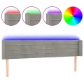 Tête de lit à LED Gris clair 163x16x78/88 cm Velours