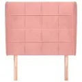 Tête de lit avec oreilles Rose 83x23x118/128 cm Velours