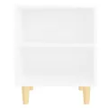 Tables de chevet avec pieds en bois 2 pcs Blanc 40x30x50 cm