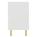 Tables de chevet avec pieds en bois 2 pcs Blanc 40x30x50 cm