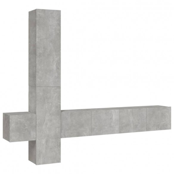 Ensemble de meubles TV 5 pcs Gris béton Bois d'ingénierie