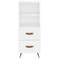Buffet haut Blanc brillant 34,5x34x180 cm Bois d'ingénierie