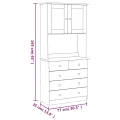 Buffet ALTA blanc 77x35x165 cm bois massif de pin