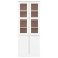 Vitrine en verre ALTA blanc 77x35x186,5 cm bois de pin massif